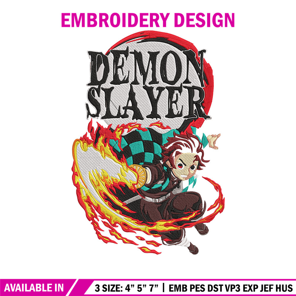 Demon slayer poster Embroidery Design, Demon slayer Embroidery, Embroidery File, Anime Embroidery, Digital download.jpg