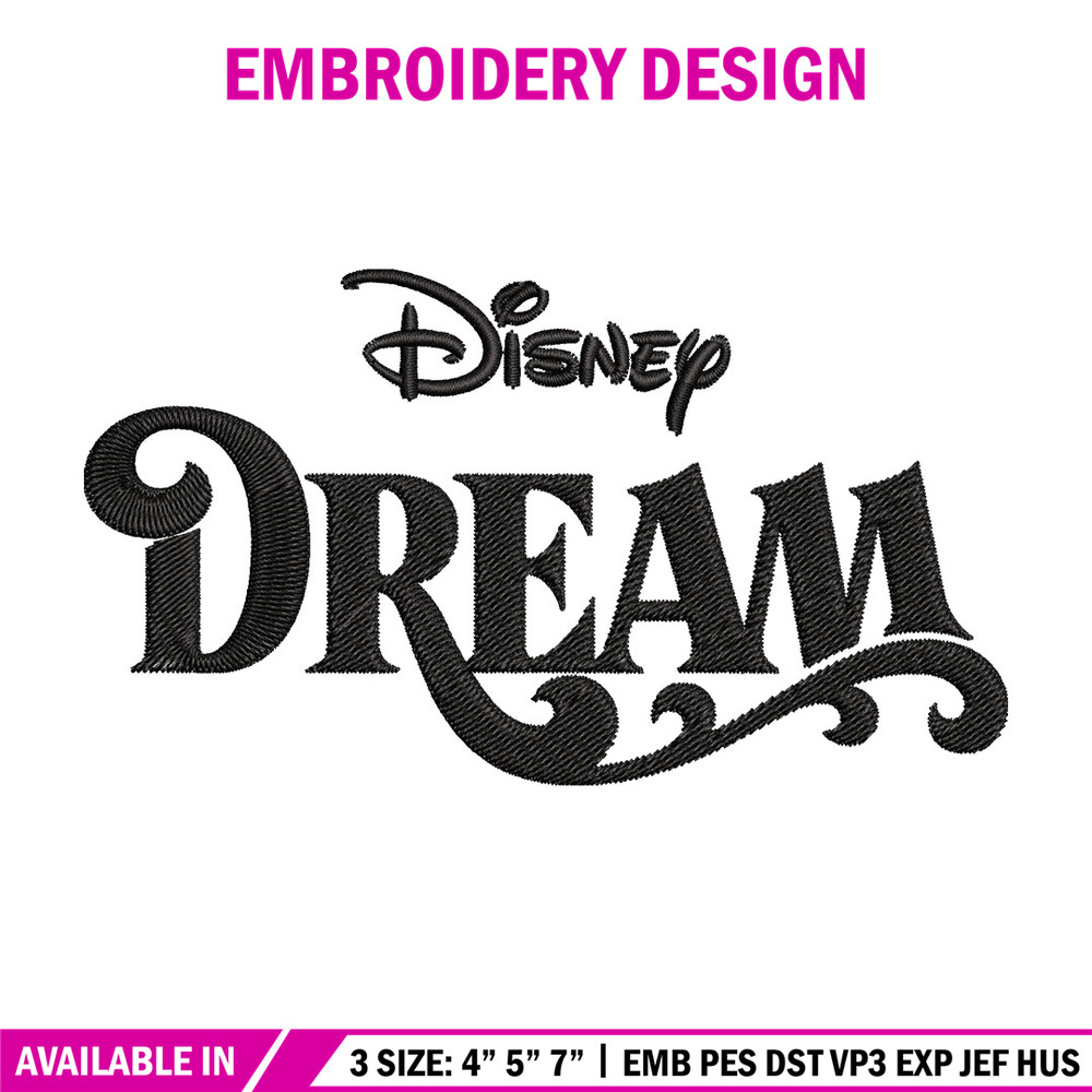 Disney Dream Embroidery Design, Disney logo Embroidery, Embroidery File, Embroidery design, Digital download..jpg