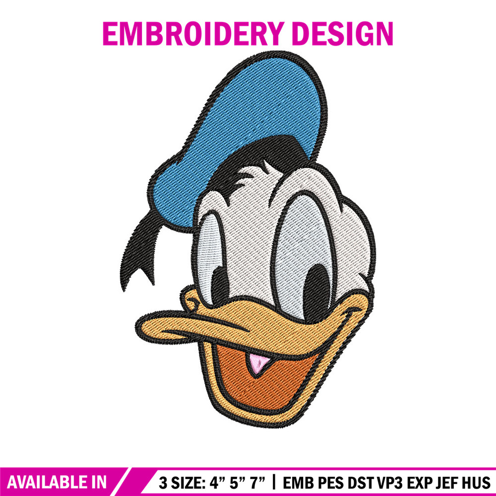 Donald Duck Embroidery Design, Disney Embroidery, Embroidery design, cartoon shirt, Embroidery File, Digital download..jpg