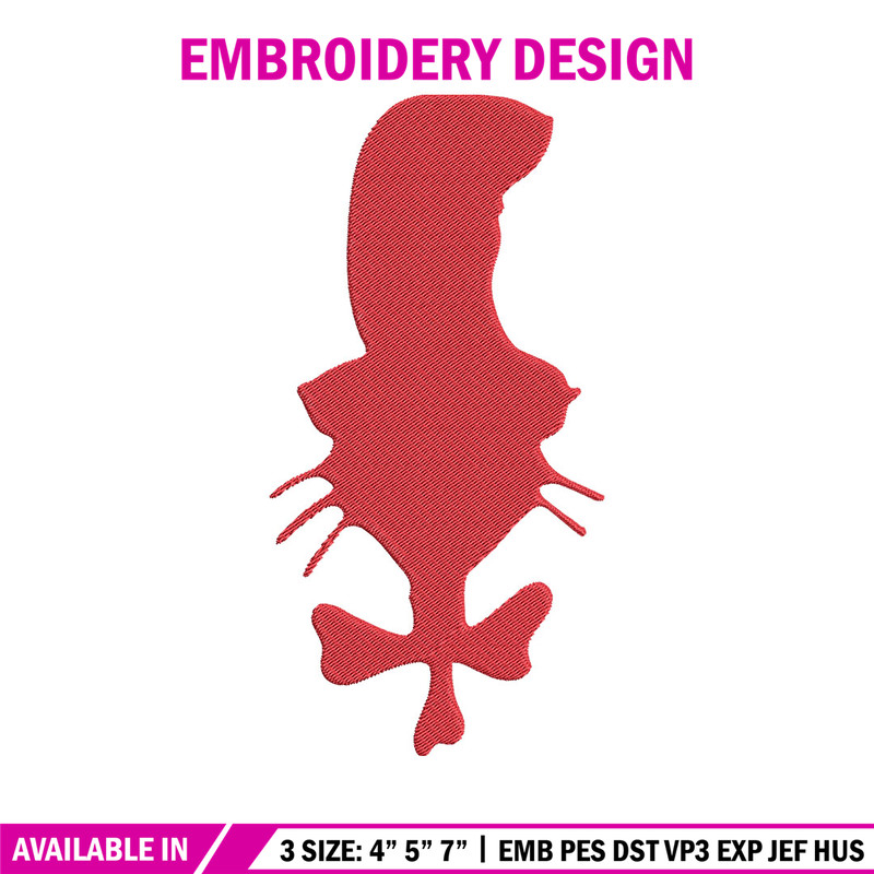 Dr Seuss Red Embroidery Design, Dr Seuss Embroidery, Embroidery File, Embroidery design, Digital download..jpg