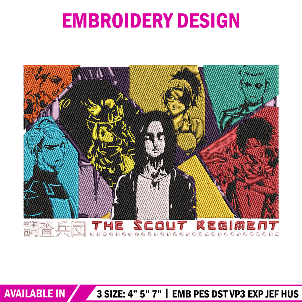 Eren friends Embroidery Design, Aot Embroidery, Embroidery File, Anime Embroidery, Anime shirt, Digital download.jpg