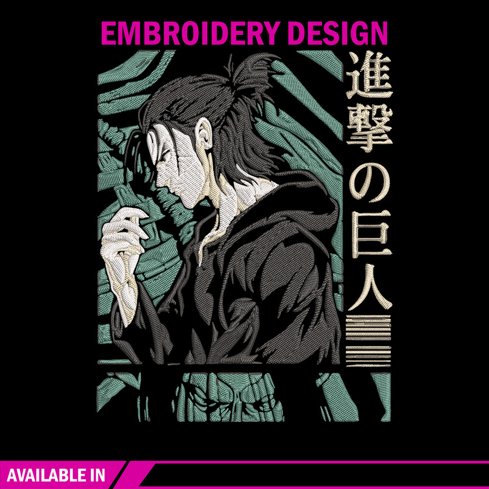 Eren poster Embroidery Design, Aot Embroidery,Embroidery File, Anime Embroidery, Anime shirt, Digital download.jpg