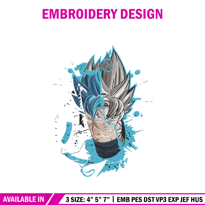 Goku face Embroidery Design, Dragonball Embroidery, Embroidery File, Anime Embroidery, Anime shirt, Digital download.jpg