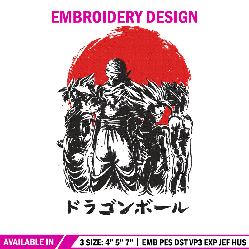 Goku friends Embroidery Design, Dragonball Embroidery, Embroidery File, Anime Embroidery, Anime shirt, Digital download.jpg