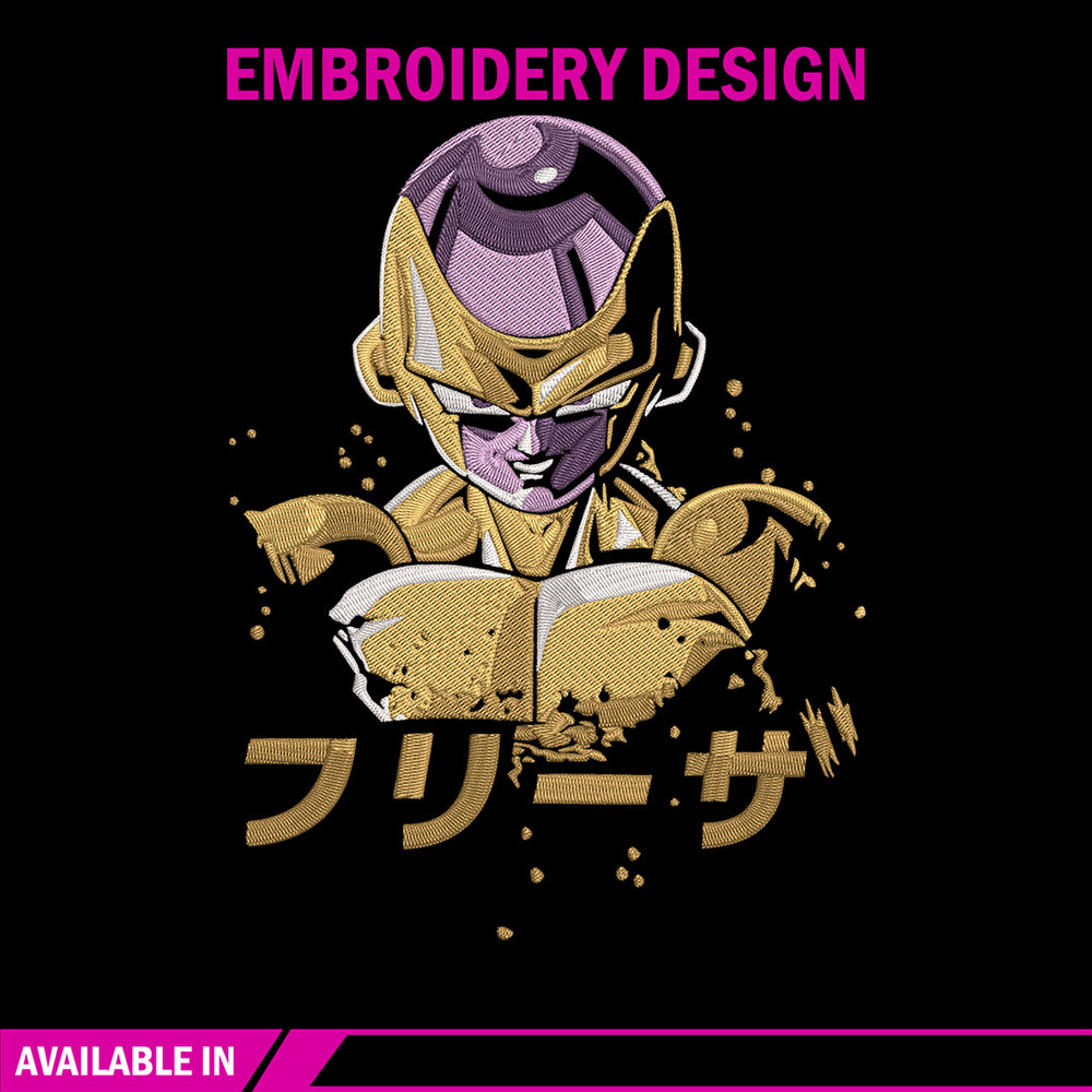 Golden Frieza Embroidery Design, Dragonball Embroidery, Embroidery File, Anime Embroidery, Anime shirt, Digital download.jpg