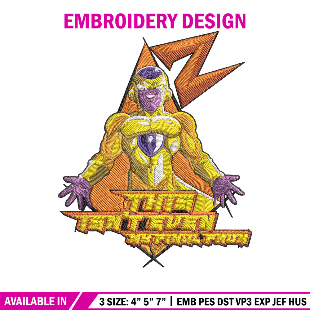 Golden Frieza Embroidery Design, Dragonball Embroidery,Embroidery File, Anime Embroidery, Anime shirt, Digital download..jpg