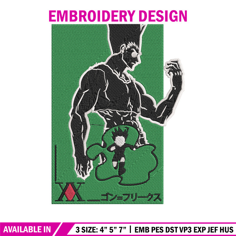 Gon poster Embroidery Design, Hunter x hunter Embroidery,Embroidery File, Anime Embroidery, Anime shirt,Digital download.jpg