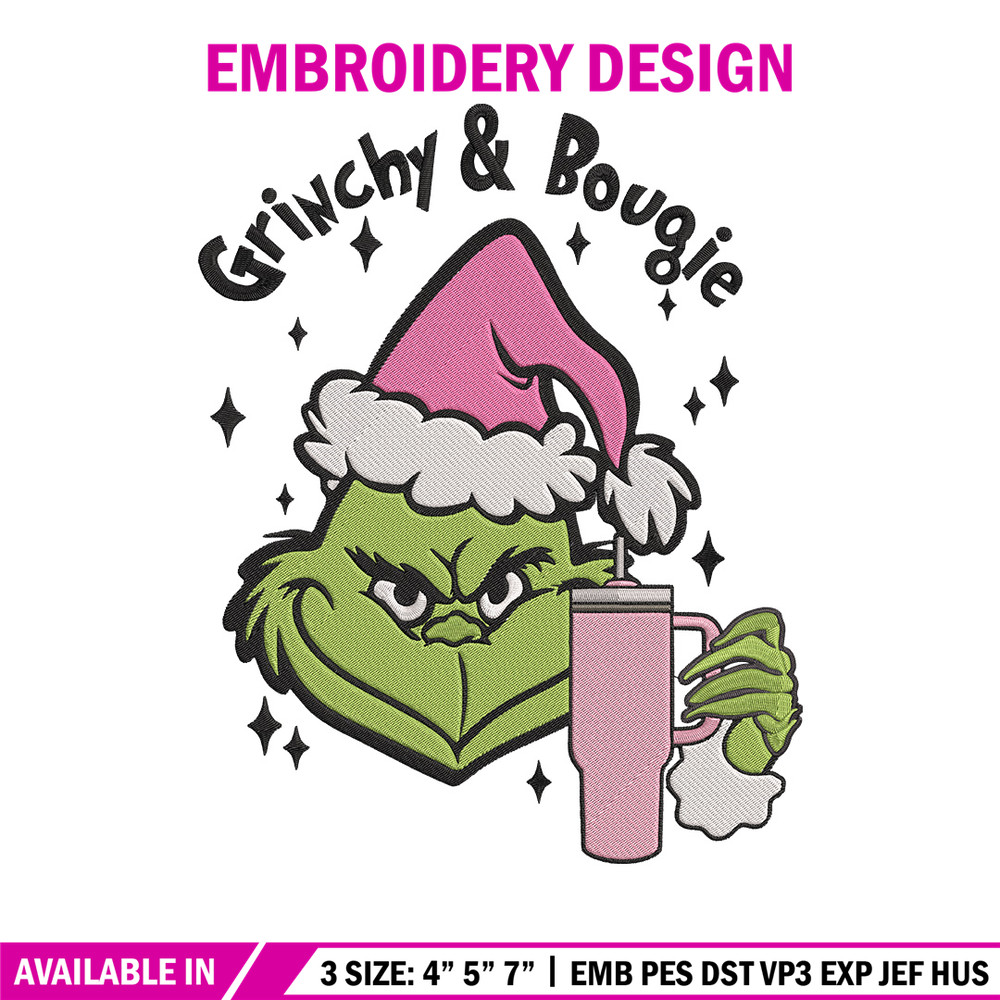 Grinchy bougie Embroidery Design, Grinch Embroidery, Embroidery File,Chrismas Embroidery, Anime shirt, Digital download.jpg
