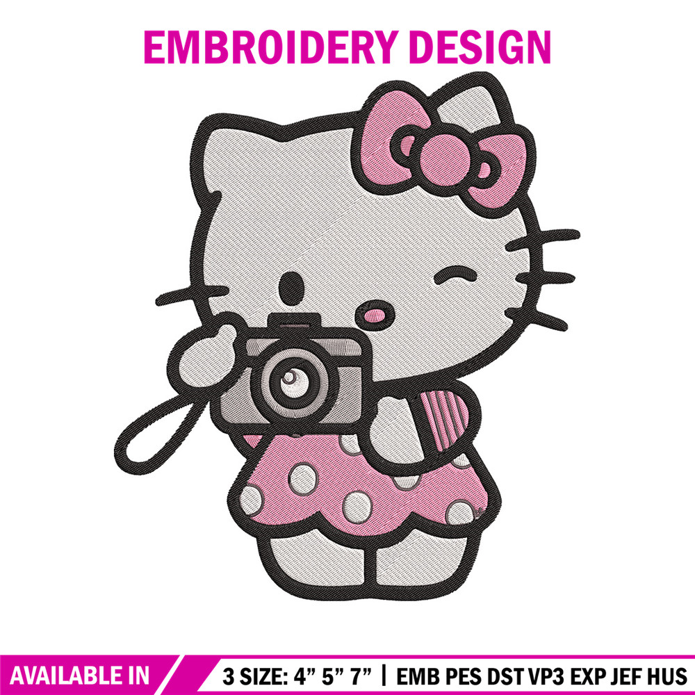 Hello kitty camera Embroidery Design, Hello kitty Embroidery, Embroidery File, Anime Embroidery, Digital download.jpg