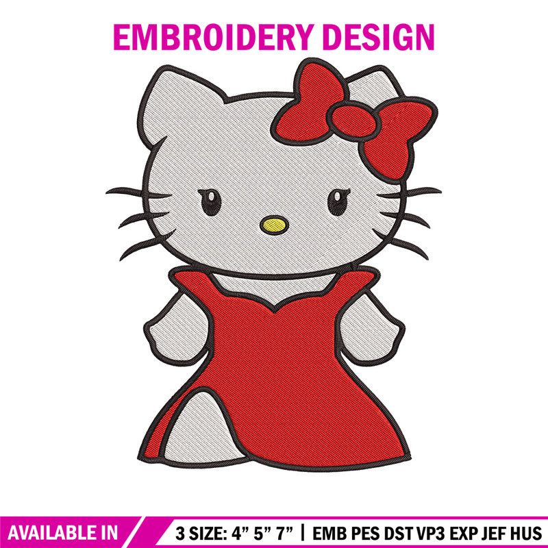 Hello kitty dress Embroidery Design, Hello kitty Embroidery, Embroidery File, Anime Embroidery, Digital download.jpg