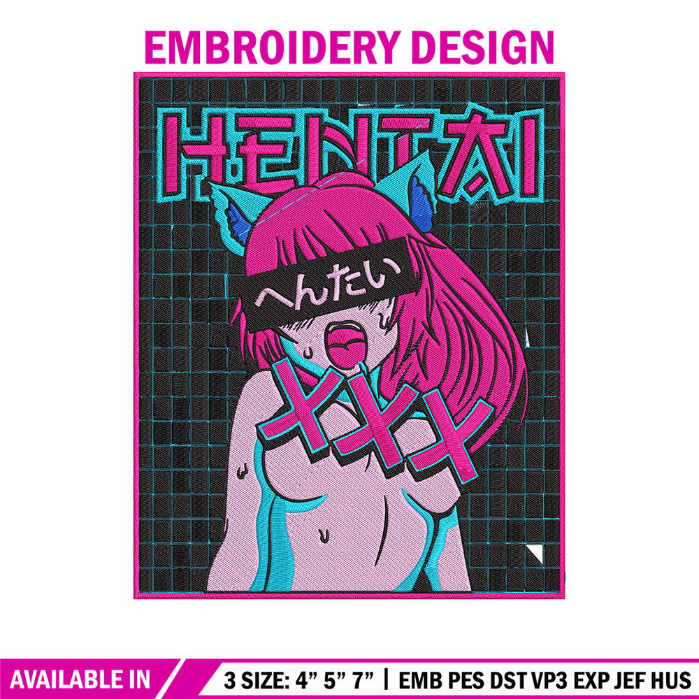 Hentai Poster Embroidery Design, Hentai Embroidery, Embroidery File, Anime Embroidery, Anime shirt, Digital download.jpg