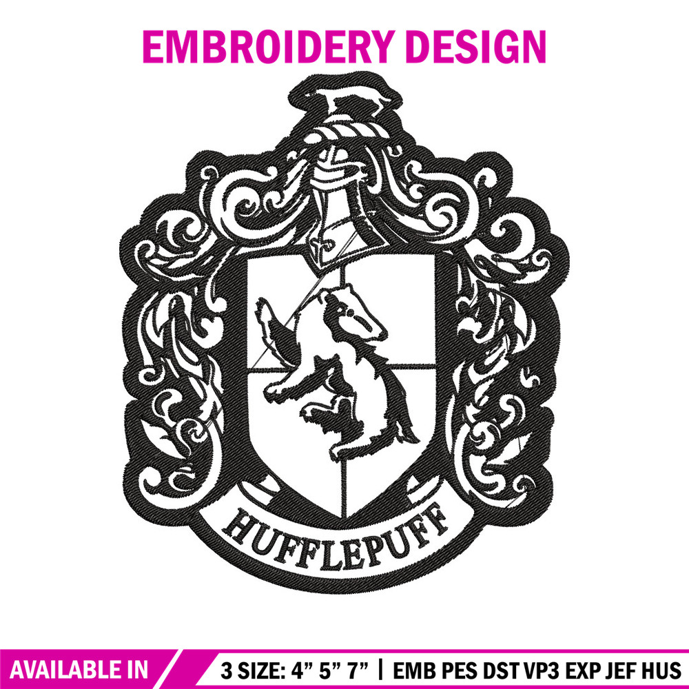 Hufflepuff Crest Embroidery Design, logo Embroidery, Embroidery File, logo shirt, Embroidery design, Digital download..jpg