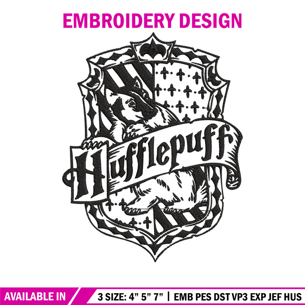 Hufflepuff Embroidery Design, logo Embroidery, Embroidery File, logo shirt, Embroidery design, Digital download..jpg