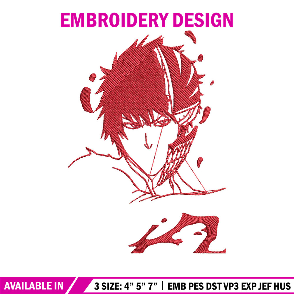 Ichigo poster Embroidery Design, Bleach Embroidery, Embroidery File, Anime Embroidery, Anime shirt, Digital download.jpg