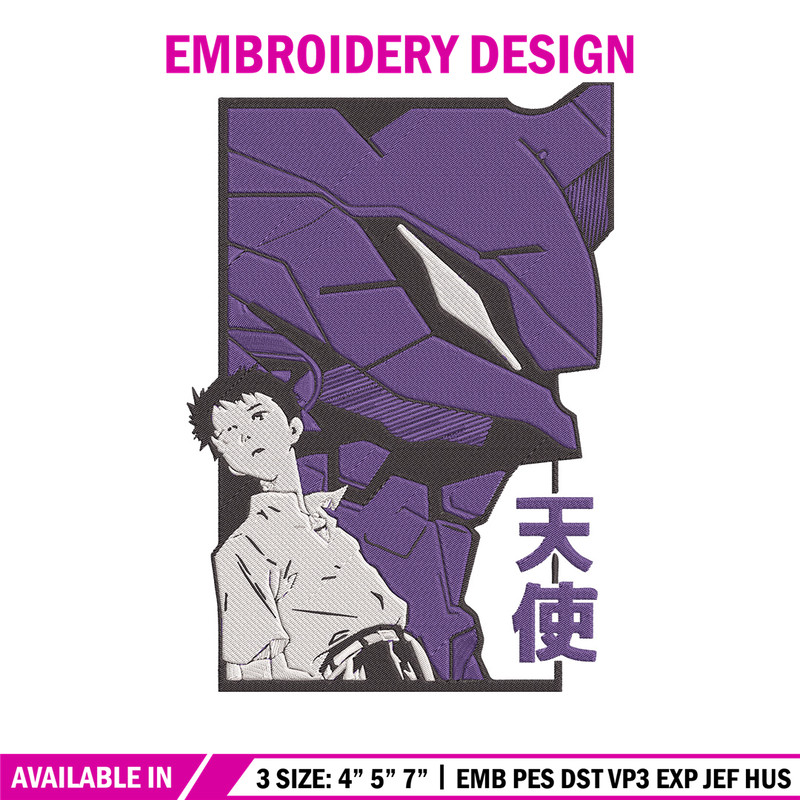 Ikari Shinji Embroidery Design, Evangelion Embroidery, Embroidery File, Anime Embroidery, Anime shirt, Digital download..jpg