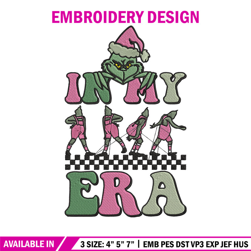In my era Embroidery Design, Grinch Embroidery, Embroidery File, Chrismas Embroidery, Anime shirt, Digital download.jpg