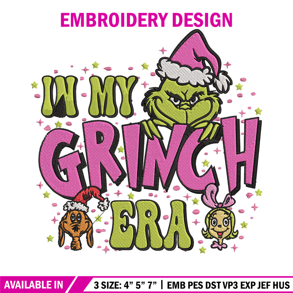 In my grinch Embroidery Design, Grinch Embroidery, Embroidery File, Chrismas Embroidery, Anime shirt, Digital download.jpg