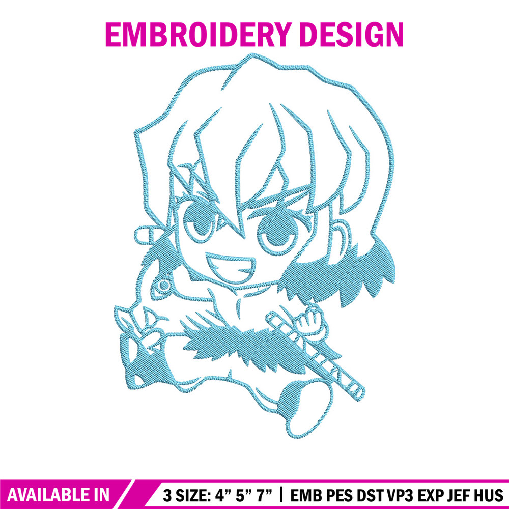 Inosuke chibi Embroidery Design,Demon slayer Embroidery,Embroidery File,Anime Embroidery,Anime shirt, Digital download.jpg