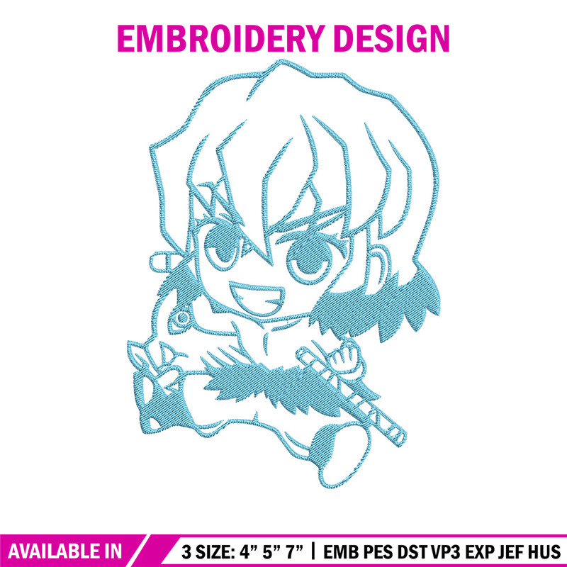Inosuke chibi Embroidery Design,Demon slayer Embroidery,Embroidery File,Anime Embroidery,Anime shirt, Digital download.jpg