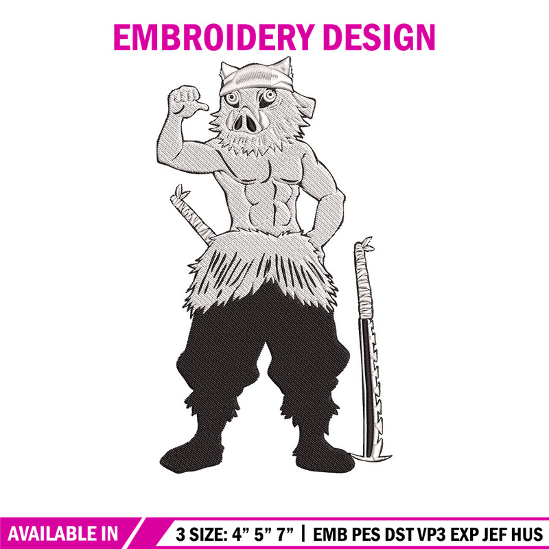 Inosuke Embroidery Design,Demon slayer Embroidery, Embroidery File,Anime Embroidery,Anime shirt,Digital download.jpg
