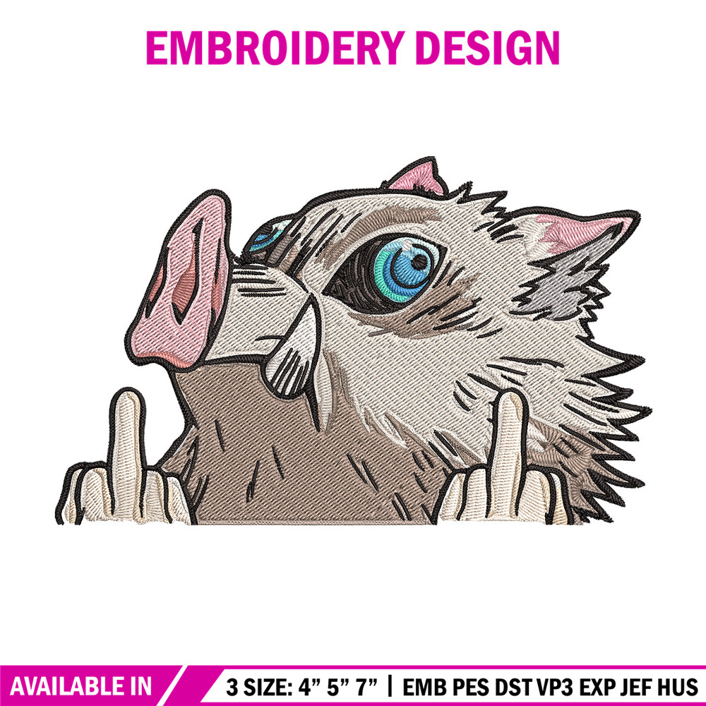 Inosuke Peeker Embroidery Design, Demon slayer Embroidery, Embroidery File, Anime Embroidery, Digital download.jpg
