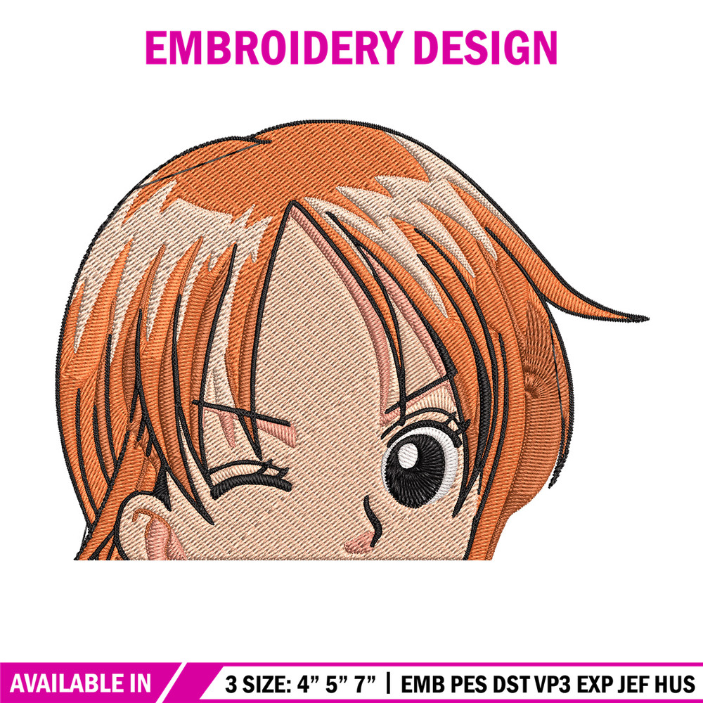 Nami Peeker Embroidery Design, One piece Embroidery, Embroidery File, Anime Embroidery, Anime shirt, Digital download.jpg