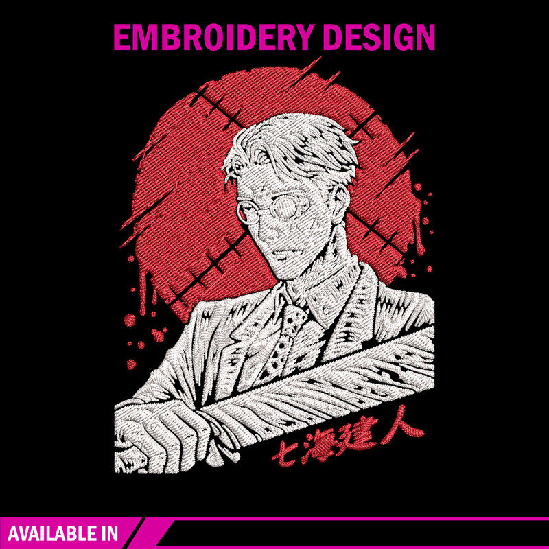 Nanami poster Embroidery Design, Jujutsu Embroidery, Embroidery File, Anime Embroidery, Anime shirt, Digital download.jpg