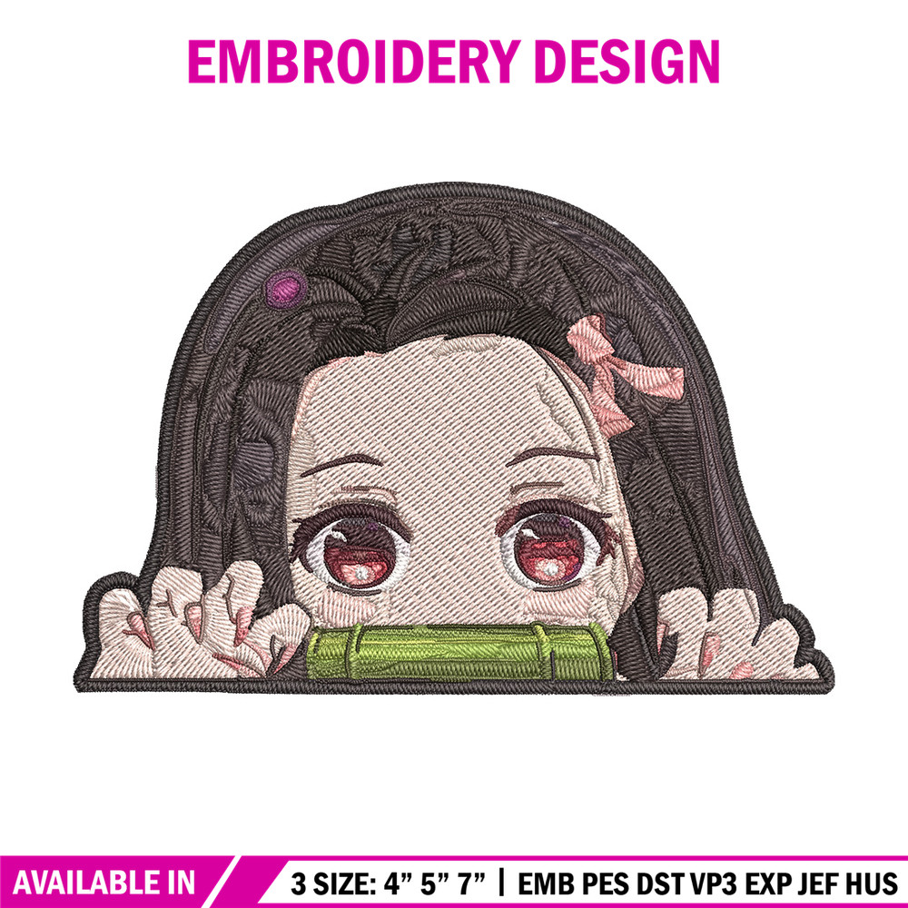Nezuko chibi Embroidery Design, Demon slayer Embroidery, Embroidery File, Anime Embroidery, Digital download.jpg