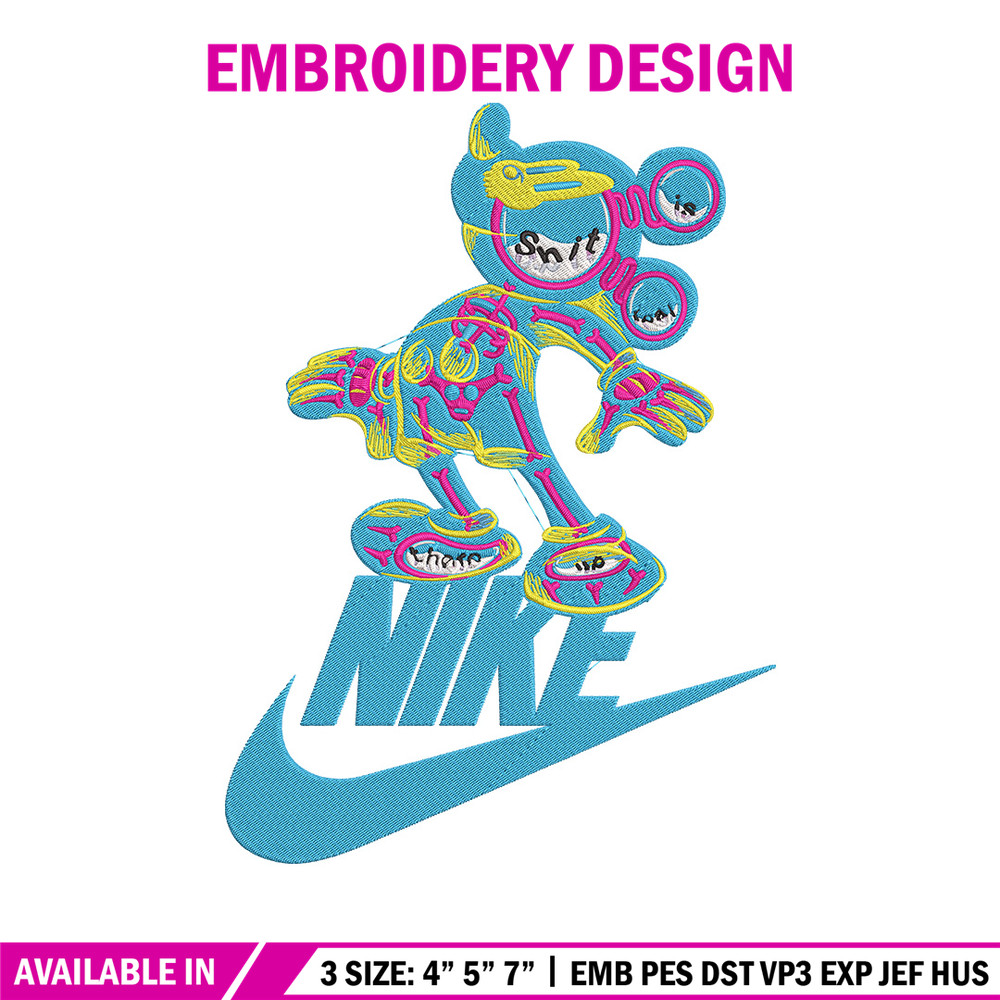 Nike mickey Embroidery Design, Mickey Embroidery, Embroidery File, Nike Embroidery, Anime shirt, Digital download.jpg