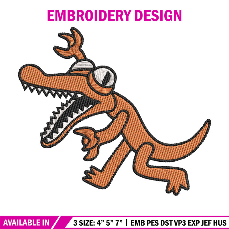 Orange Rainbow Embroidery Design, Rainbow Friends Embroidery, Embroidery File, Anime Embroidery, Digital download..jpg