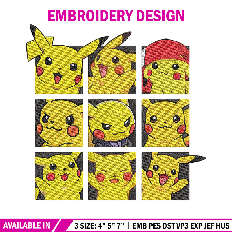Pikachu mode Embroidery Design, Pokemon Embroidery, Embroidery File, Anime Embroidery, Anime shirt, Digital download..jpg