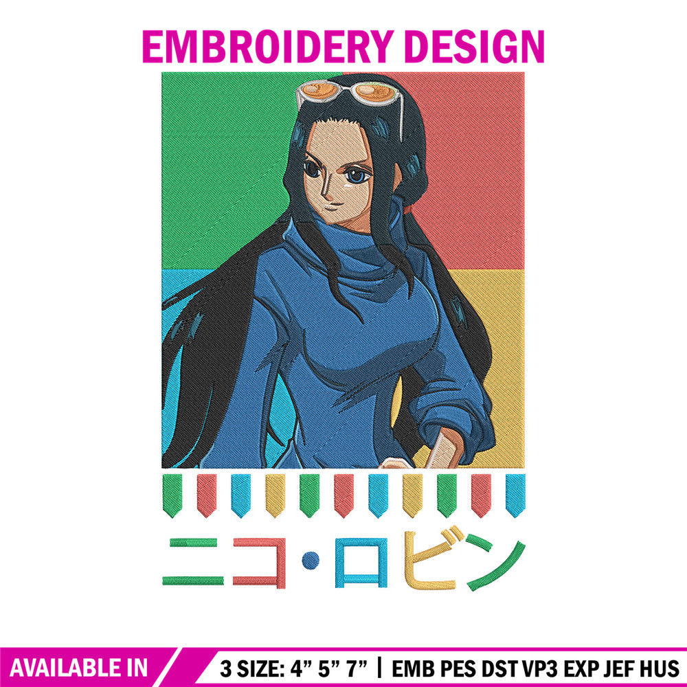 Poster Robin Embroidery Design, One piece Embroidery, Embroidery File, Anime Embroidery, Anime shirt, Digital download.jpg