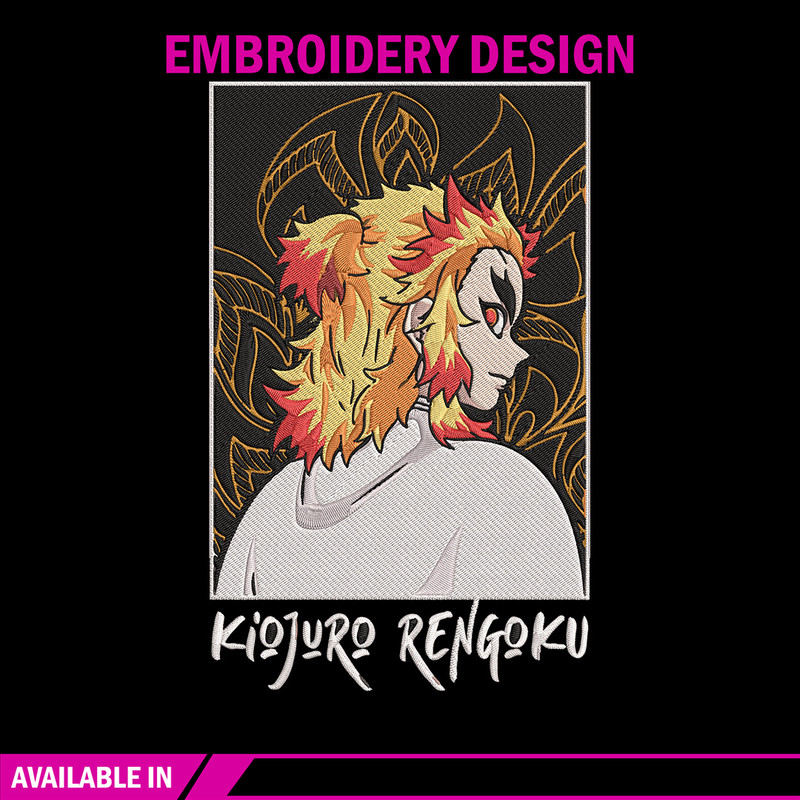 Rengoku Kyoujurou Embroidery Design, Demon slayer Embroidery, Embroidery File, Anime Embroidery, Digital download.jpg
