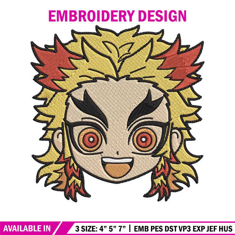 Rengoku sticker Embroidery Design, Demon slayer Embroidery, Embroidery File, Anime Embroidery, Digital download.jpg