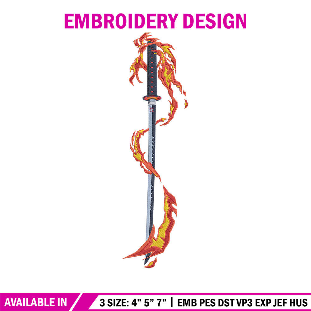 Rengoku sword Embroidery Design, Demon slayer Embroidery, Embroidery File, Anime Embroidery,Anime shirt,Digital download.jpg