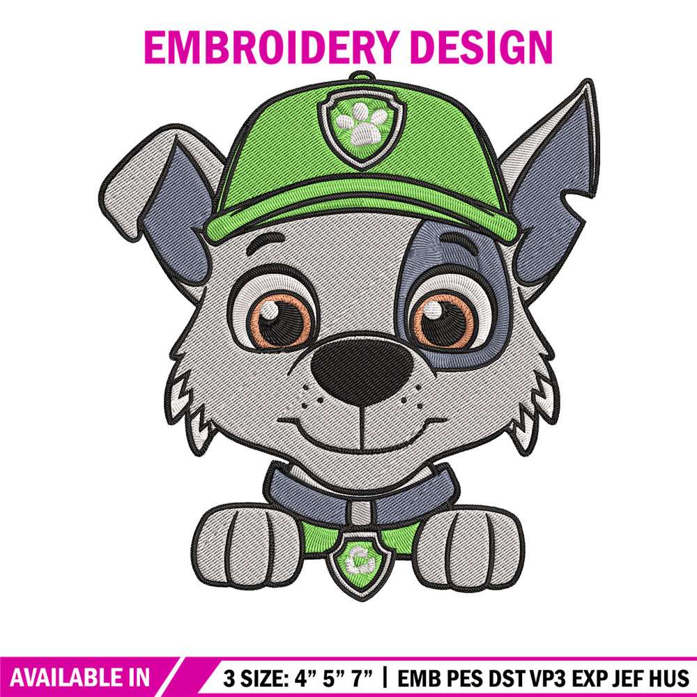 Rocky dog Embroidery Design, Paw patrol Embroidery, Embroidery File, Anime Embroidery, Anime shirt, Digital download.jpg