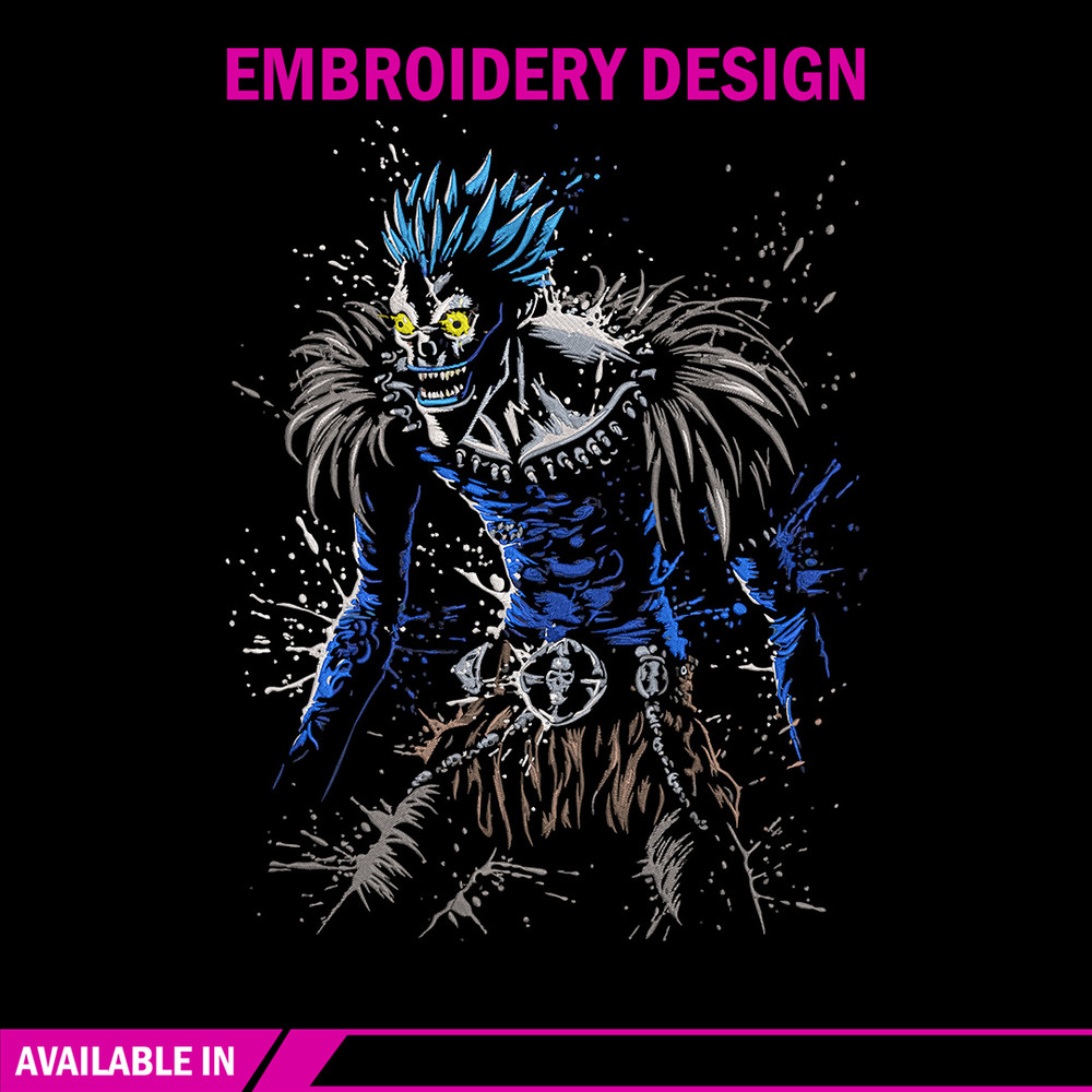 Ryuk Embroidery Design, Death note Embroidery, Embroidery File, Anime Embroidery, Anime shirt, Digital download.jpg