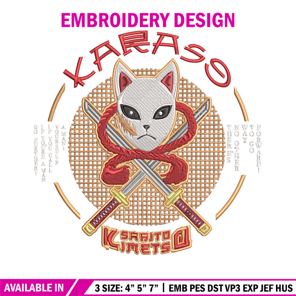 Sabito mask Embroidery Design, Demon slayer Embroidery, Embroidery File, Anime Embroidery, Anime shirt, Digital download.jpg