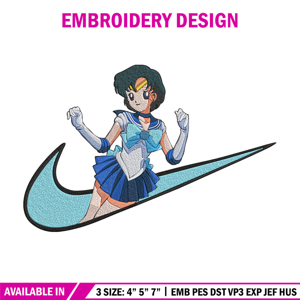 Sailor Mercury Embroidery Design, Sailor moon Embroidery, Embroidery File, Nike Embroidery, Anime shirt,Digital download.jpg