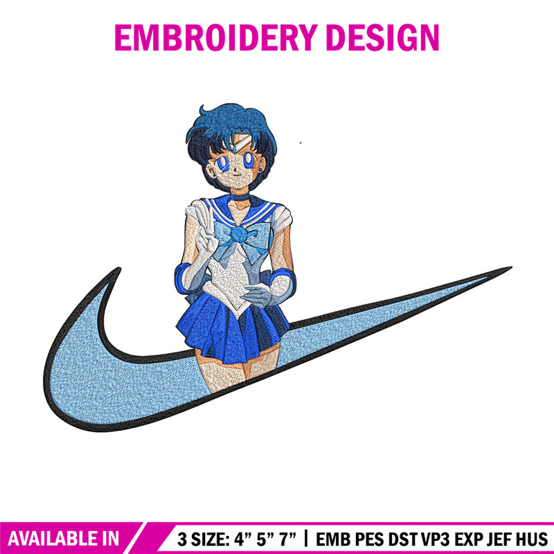Sailor Mercury Embroidery Design,Sailor moon Embroidery, Embroidery File, Nike Embroidery, Anime shirt, Digital download.jpg