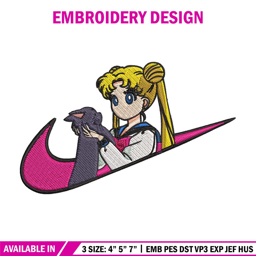 Sailor Moon Embroidery Design, Sailor Moon Embroidery, Embroidery File, Nike Embroidery, Anime shirt, Digital download..jpg