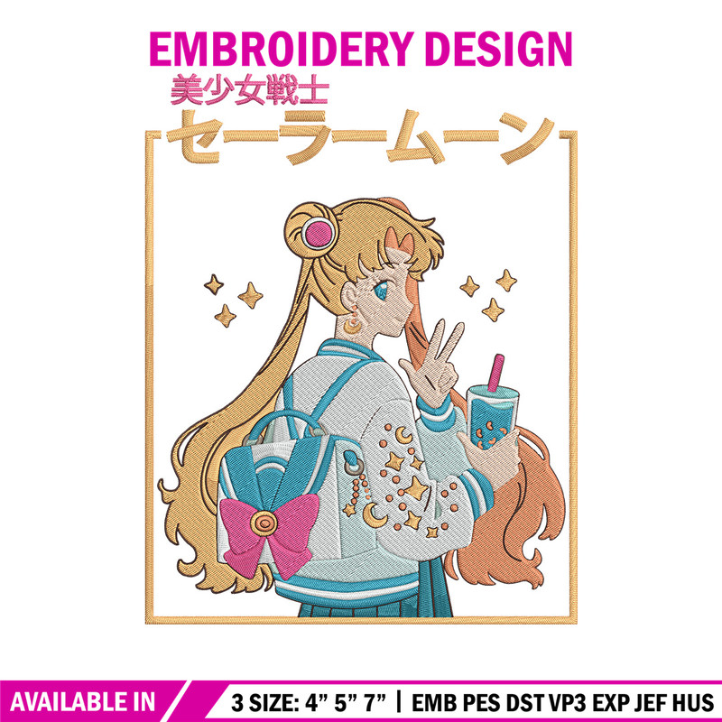 Sailor moon Embroidery Design,Sailor moon Embroidery, Embroidery File, Anime Embroidery, Anime shirt, Digital download.jpg