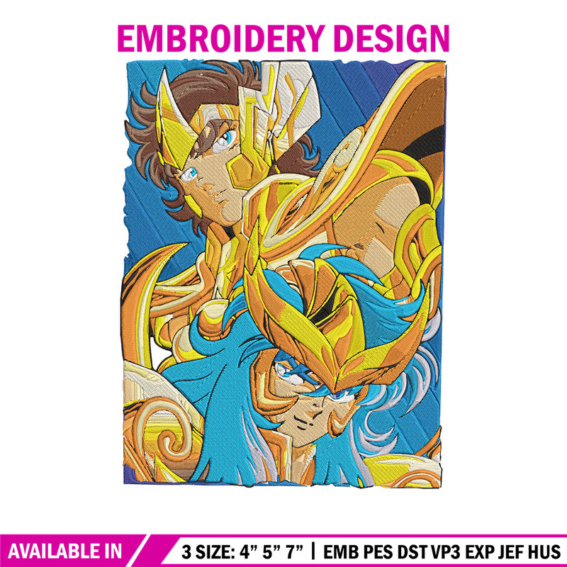 Saint Seiya Embroidery Design, Saint Seiya Embroidery, Embroidery File, Anime Embroidery, Anime shirt, Digital download.jpg