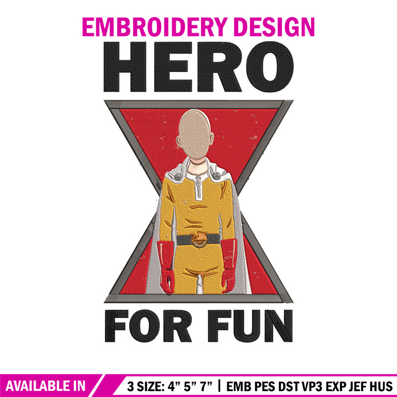 Saitama hero Embroidery Design, One punch man Embroidery, Embroidery File,Anime Embroidery,Anime shirt,Digital download.jpg