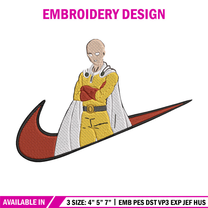 Saitama nike Embroidery Design,One punch man Embroidery, Embroidery File, Nike Embroidery, Anime shirt,Digital download.jpg