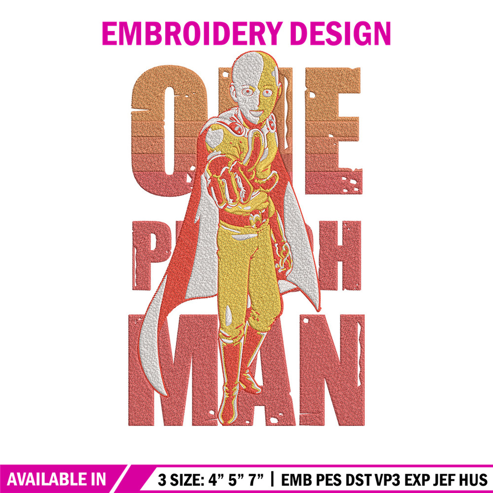 Saitama poster Embroidery Design, One punch man Embroidery, Embroidery File, Anime Embroidery,Anime shirt..jpg