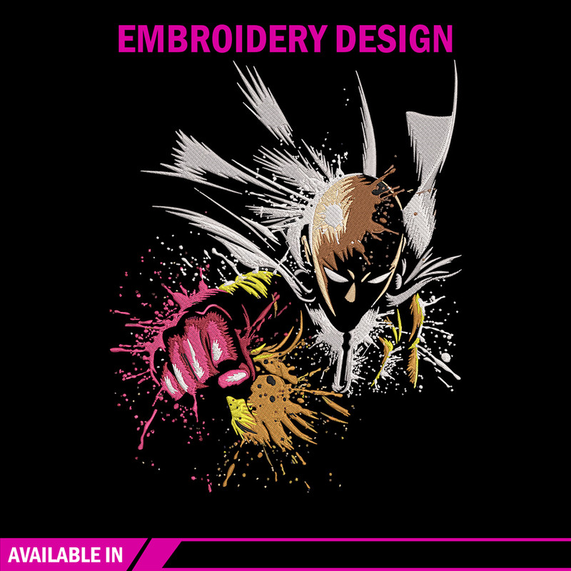 Saitama punch Embroidery Design, One punch man Embroidery,Embroidery File, Anime Embroidery,Anime shirt,Digital download.jpg