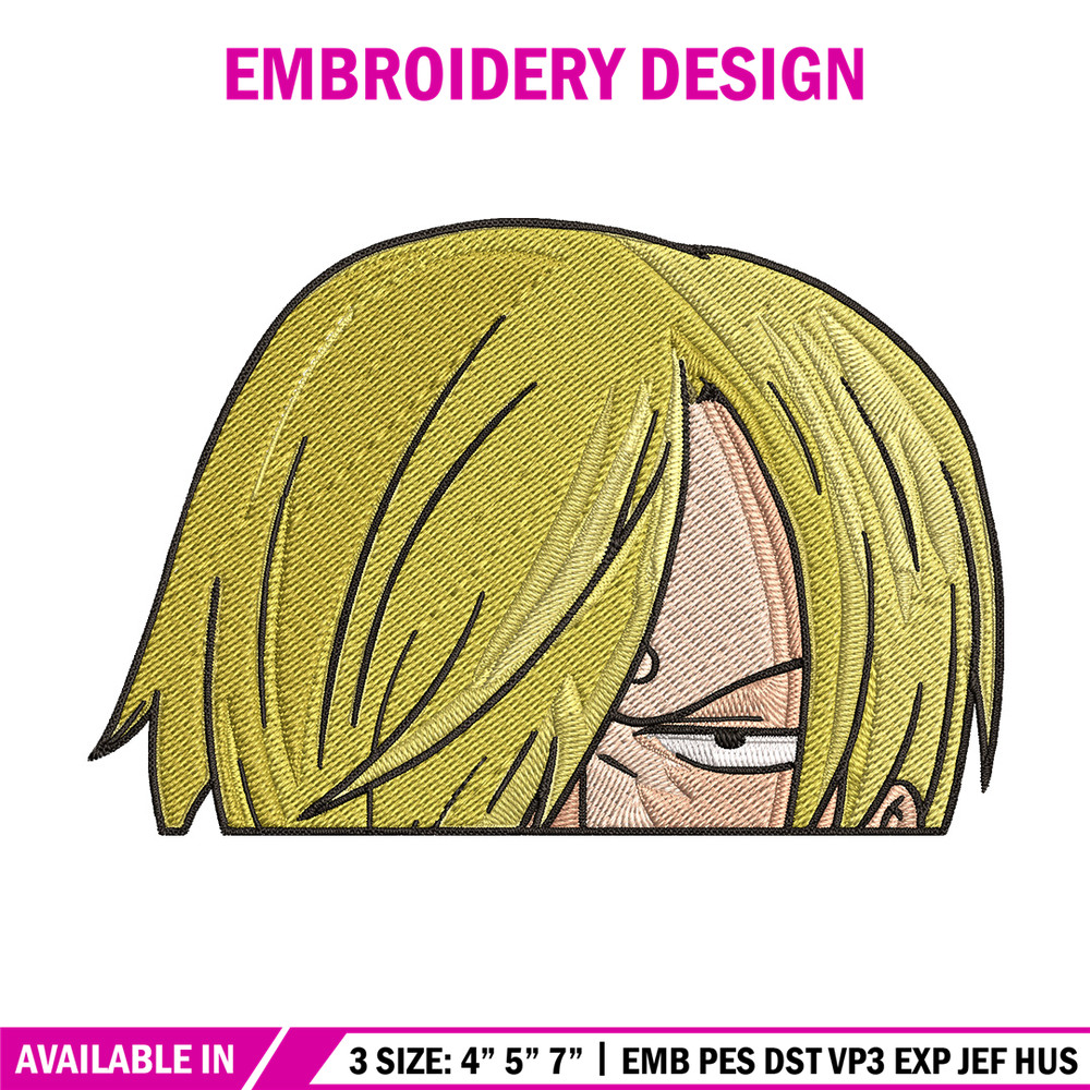 Sanji Peeker Embroidery Design, One piece Embroidery, Embroidery File, Anime Embroidery, Anime shirt, Digital download.jpg