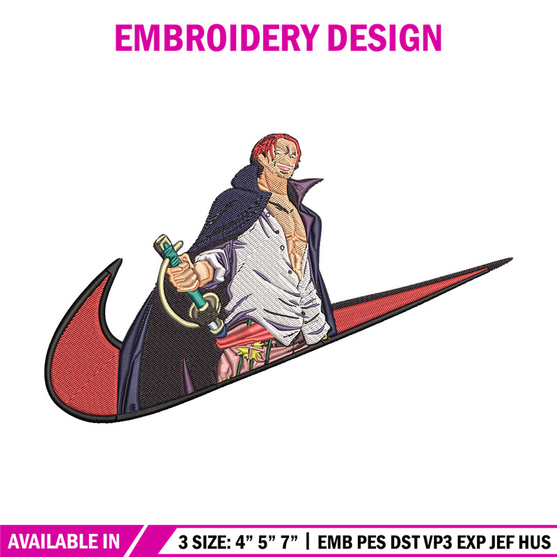 Shanks x nike Embroidery Design, One piece Embroidery, Embroidery File, Nike Embroidery, Anime shirt, Digital download.jpg