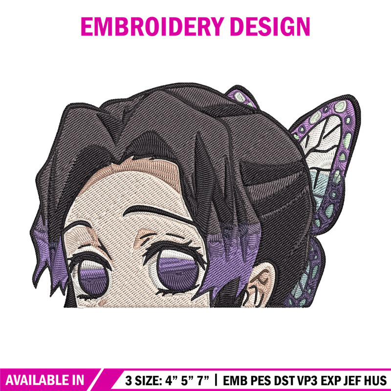 Shinobu Peeker Embroidery Design, Demon slayer Embroidery, Embroidery File, Anime Embroidery, Digital download.jpg